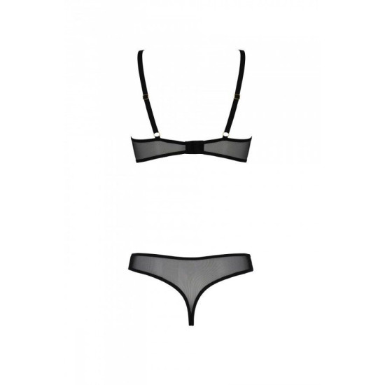 Еротичне боді з відкритими чашками, бежеве Passion Marina Body Beige, L/XL