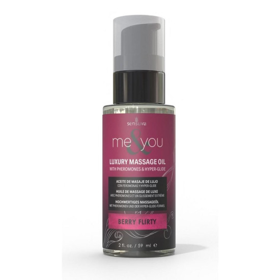 Массажное масло с ароматом лесных ягод Sensuva Me&You Berry Flirty, 59 ml