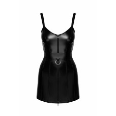 Міні-сукня з мокрим ефектом і поясом з кільцем Noir Handmade F320 Starlet Wetlook Minidress with Ring Belt, 3XL