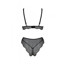 Комплект (бралетт и трусики бразилиана), чёрный Passion AMBERLY SET black, S/M