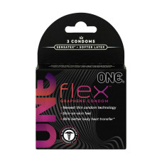Презервативи в картонній коробці ONE Flex Graphene Condom, 3 шт.