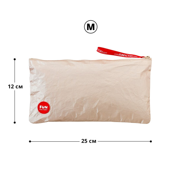 Сумка для секс-игрушек на молнии, золотистая, размер 25×12 см Fun Factory Toybag M Gold