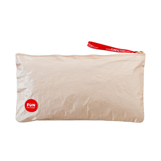 Сумка для секс-игрушек на молнии, золотистая, размер 25×12 см Fun Factory Toybag M Gold