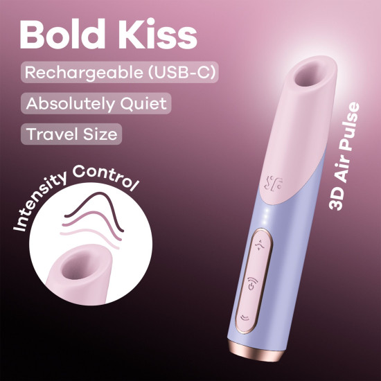 Вакуумный клиторальный стимулятор фиолетового цвета Satisfyer Bold Kiss Violet