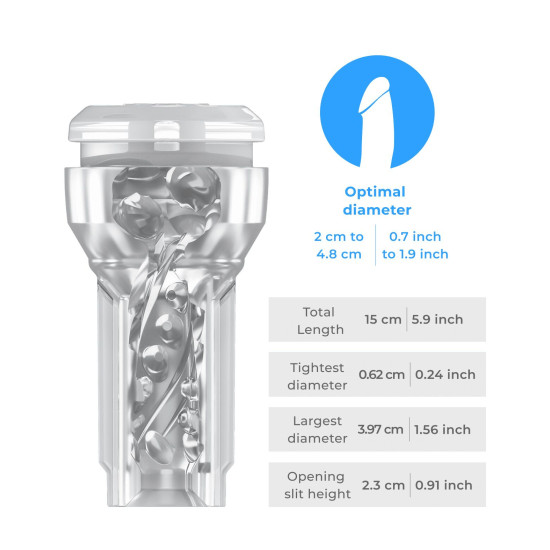 Мастурбатор Kiiroo Feel Pocket Crystal, совместим с PowerBlow
