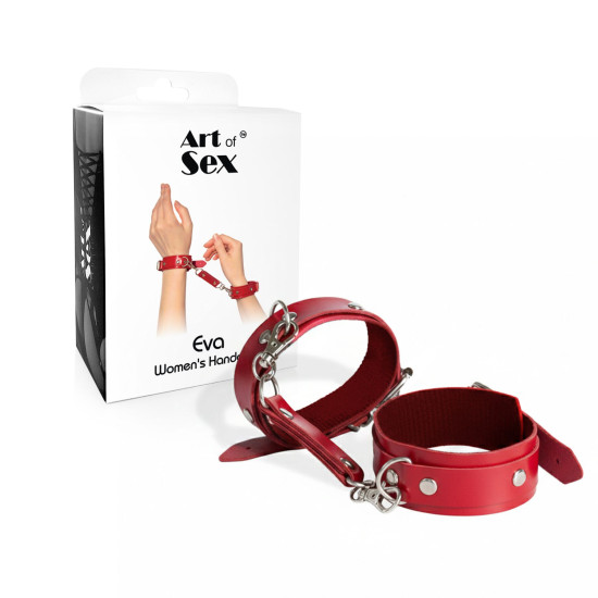 Наручники из экокожи, красные Art Of Sex Eva