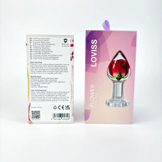 Розкішна анальна пробка зі справжньою трояндою всередині Loviss Rose Anal Plug
