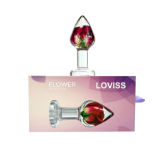 Розкішна анальна пробка зі справжньою трояндою всередині Loviss Rose Anal Plug