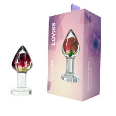 Розкішна анальна пробка зі справжньою трояндою всередині Loviss Rose Anal Plug