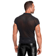 Мужское поло с полупрозрачными вставками Noir Handmade H082 Onyx veil polo, XL