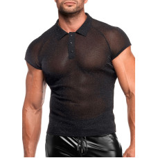 Мужское поло с полупрозрачными вставками Noir Handmade H082 Onyx veil polo, XL