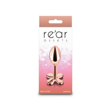 Анальная пробка с основанием в форме клевера, розово-золотистая NS Novelties Rear Assets - Clover - Rose Gold