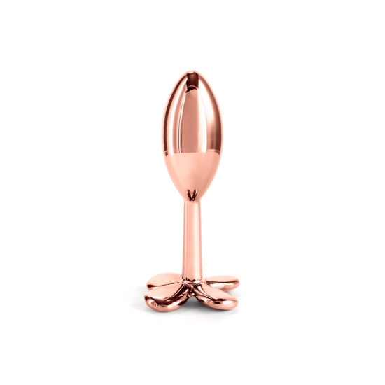 Анальна пробка з основою у формі конюшини, рожево-золотиста NS Novelties Rear Assets - Clover - Rose Gold