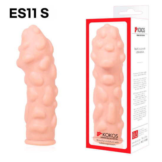 Утолщающая насадка на член, со стимулирующим рельефом Kokos Extreme Sleeve ES.11, S