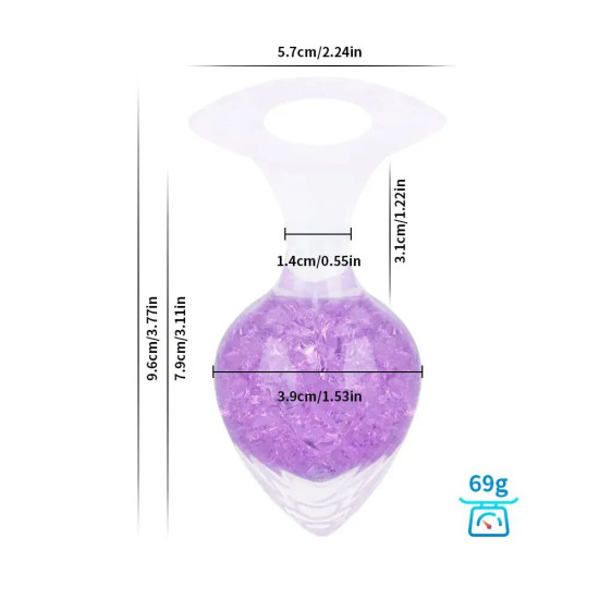 Анальна пробка у формі серця, фіолетова Liebe Seele Heart-shaped Crystal Anal Plug - Purple, розмір M
