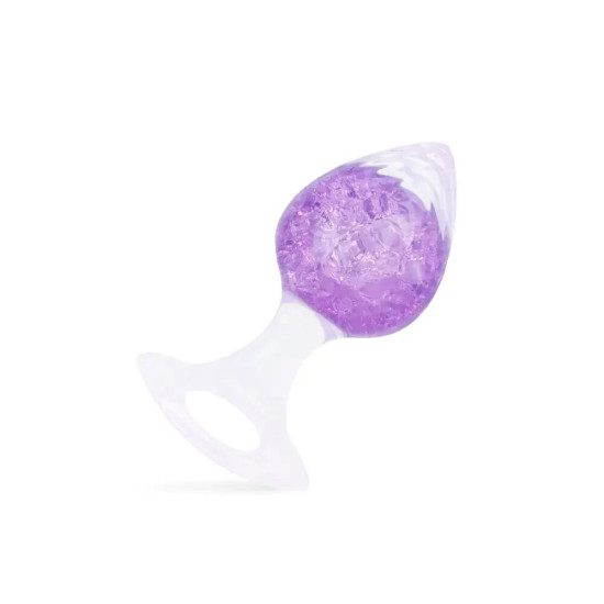 Анальна пробка у формі серця, фіолетова Liebe Seele Heart-shaped Crystal Anal Plug - Purple, розмір M