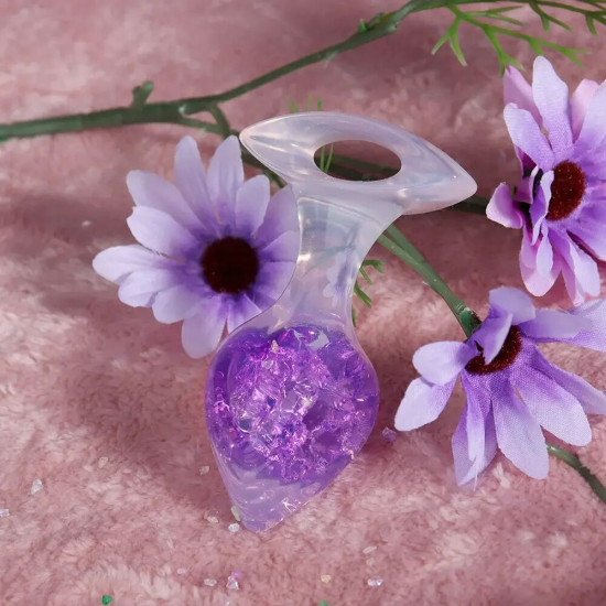Анальна пробка у формі серця, фіолетова Liebe Seele Heart-shaped Crystal Anal Plug - Purple, розмір M