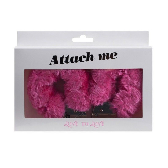 Металеві наручники для сексу з плюшевою обробкою, рожеві Love To Love Attach Me Pink