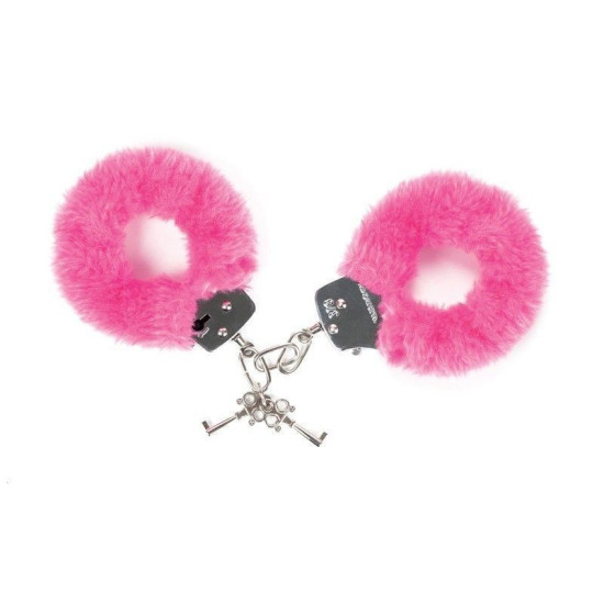 Металеві наручники для сексу з плюшевою обробкою, рожеві Love To Love Attach Me Pink