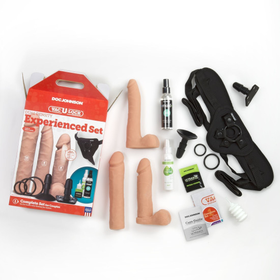 Набор для страпона, диаметр 2×7 см, 7,7 см Doc Johnson Vac-U-Lock Dual Density Experienced Set