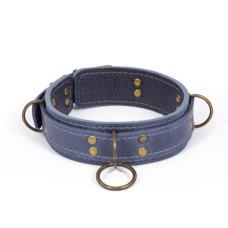 Премиум ошейник из натуральной кожи в подарочной упаковке, голубой Lovecraft Premium Collar Blue, S