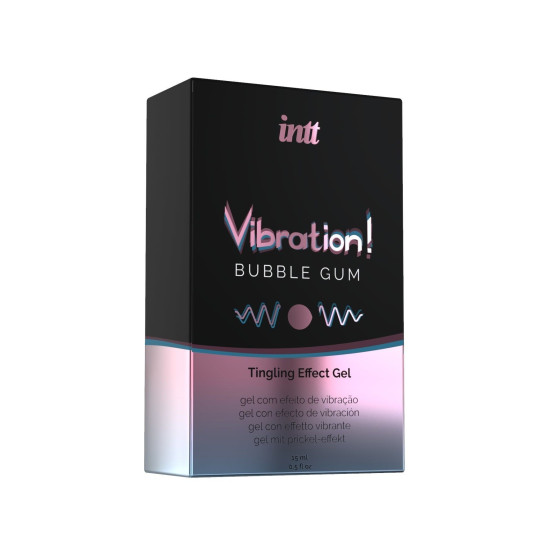 Жидкий вибратор со вкусом жевательной резинки Intt Vibration Bubble Gum, 15 ml
