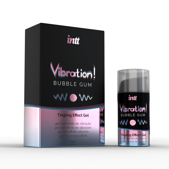 Жидкий вибратор со вкусом жевательной резинки Intt Vibration Bubble Gum, 15 ml
