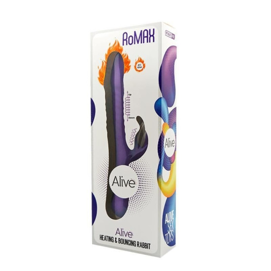 Вибратор-кролик с подогревом и ротацией, фиолетовый Alive RoMAX Purple