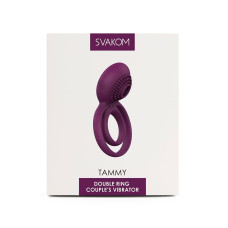 Двойное эрекционное кольцо с вибрацией, фиолетовое Svakom Tammy Violet