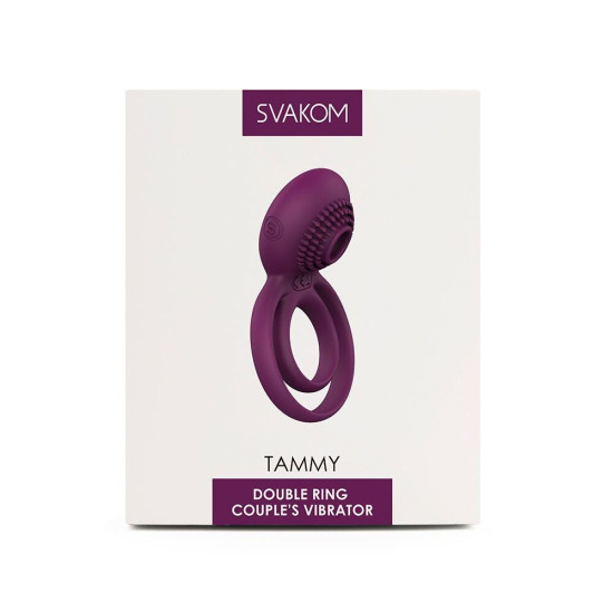 Подвійне ерекційне кільце з вібрацією, фіолетове Svakom Tammy Violet