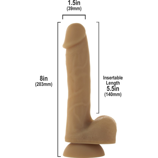 Реалістичний фалоімітатор, довжина 20,3 см, діаметр 3,9 см Addiction Andrew 8″ Bendable Silicone Dong Caramel