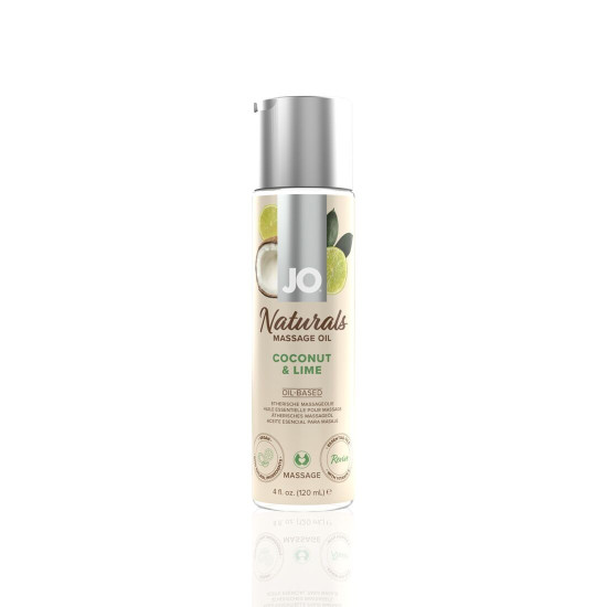 Массажное масло с ароматами лайма и кокоса JO Naturals Massage Oil Coconut & Lime, 120 ml