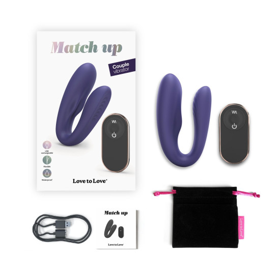 Вібратор для пар з пультом ДК Love To Love Match Up Midnight Indigo