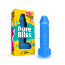 Натуральное крафтовое мыло-член с присоской, синее Pure Bliss Mini