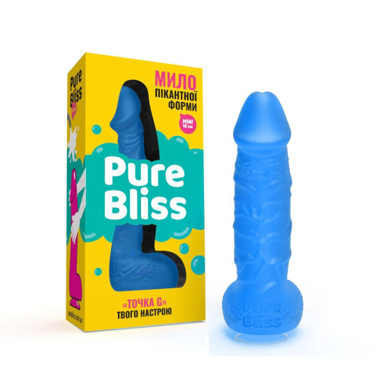 Натуральное крафтовое мыло-член с присоской, синее Pure Bliss Mini