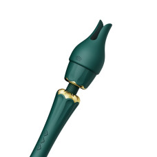 Вібромасажер з насадками, бірюзовий Zalo Kyro Wand Turquoise Green