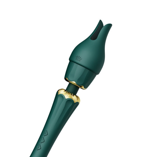 Вибромассажер с насадками, бирюзовый Zalo Kyro Wand Turquoise Green