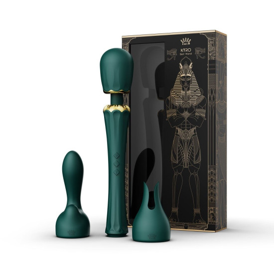 Вибромассажер с насадками, бирюзовый Zalo Kyro Wand Turquoise Green