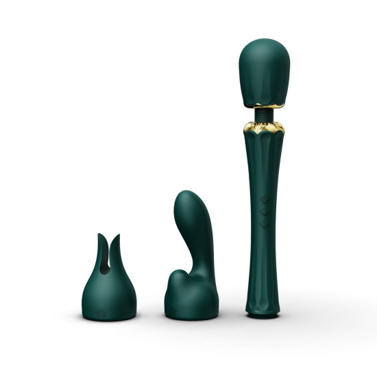 Вибромассажер с насадками, бирюзовый Zalo Kyro Wand Turquoise Green