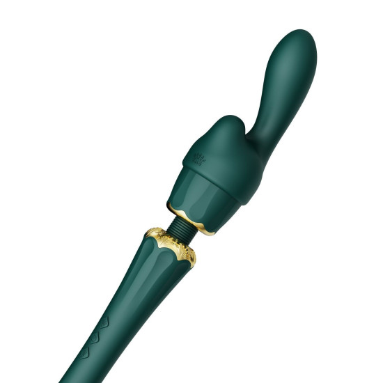 Вибромассажер с насадками, бирюзовый Zalo Kyro Wand Turquoise Green