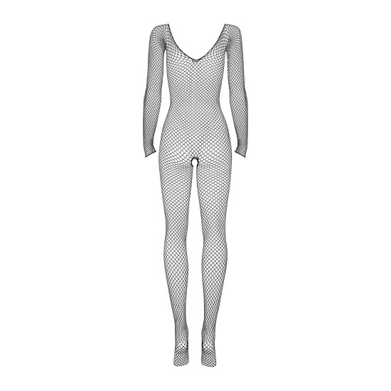 Чорний сітчастий бодістокінг з довгим рукавом (комбінезон) Obsessive Bodystocking N109 Black, S/M/L