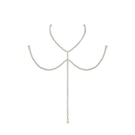 Ожерелье под жемчуг на декольте, белое Obsessive A757 Necklace Pearl