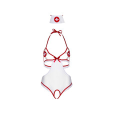 Костюм медсестры (боди, шапочка), белый Leg Avenue Naughty Nurse, One Size