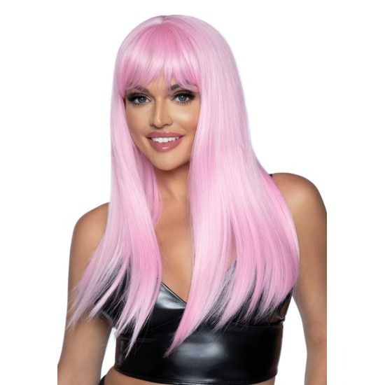 Довга гладка перука, рожева, 61 см Leg Avenue Long Straight Bang Wig, Pink