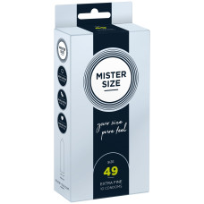 Презервативи для пеніса довжиною 9,5-10 см, 10 шт Mister Size - pure feel 49