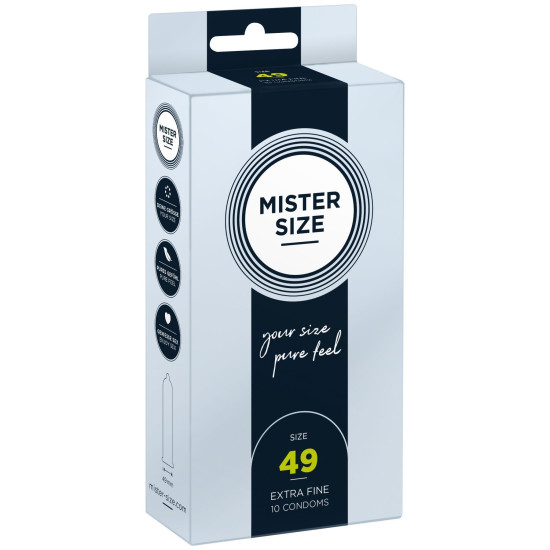 Презервативы для пениса длиной 9,5–10 см, 10 шт Mister Size - pure feel 49