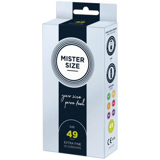 Презервативы для пениса длиной 9,5–10 см, 10 шт Mister Size - pure feel 49