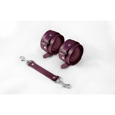 Шкіряні БДСМ наручники, бордові Feral Feelings Hand Restraints
