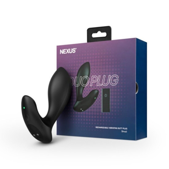 Анальна пробка з вібрацією, діаметр 3,3 см, довжина 9,8 см Nexus DUO Remote Control Beginner Butt Plug Small Black