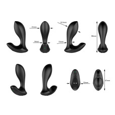 Анальна пробка з вібрацією, діаметр 3,3 см, довжина 9,8 см Nexus DUO Remote Control Beginner Butt Plug Small Black